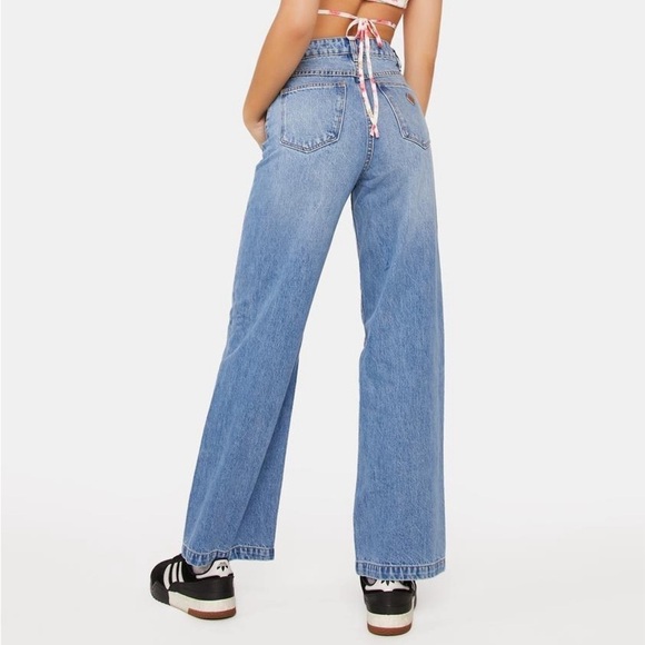 EUC ABrand A‎ '94 High & Wide Jean Faded 90's Vintage Style Streetwear, Sz 32 - Picture 10 of 13